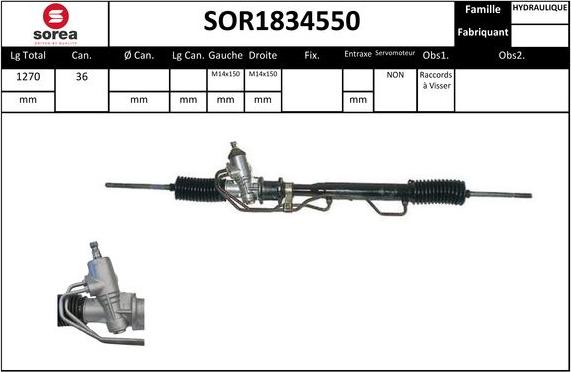SNRA SOR1834550 - Рулевой механизм, рейка avtokuzovplus.com.ua