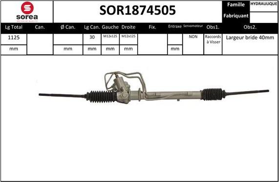 SNRA SOR1874505 - Рульовий механізм, рейка autocars.com.ua