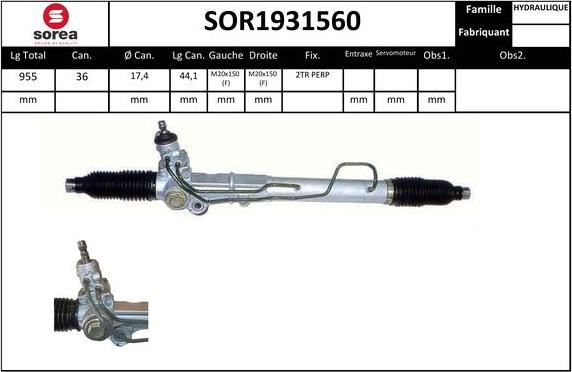 SNRA SOR1931560 - Рулевой механизм, рейка autodnr.net