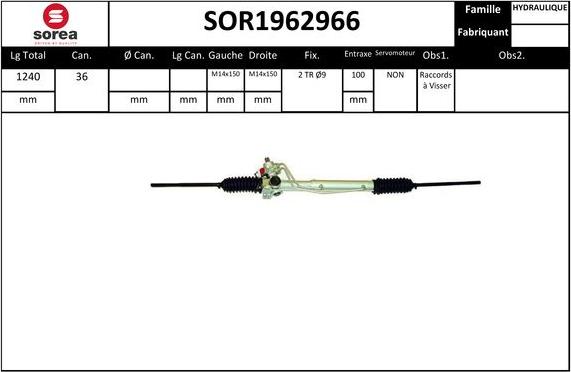 SNRA SOR1962966 - Рульовий механізм, рейка autocars.com.ua