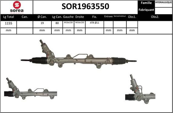 SNRA SOR1963550 - Рульовий механізм, рейка autocars.com.ua
