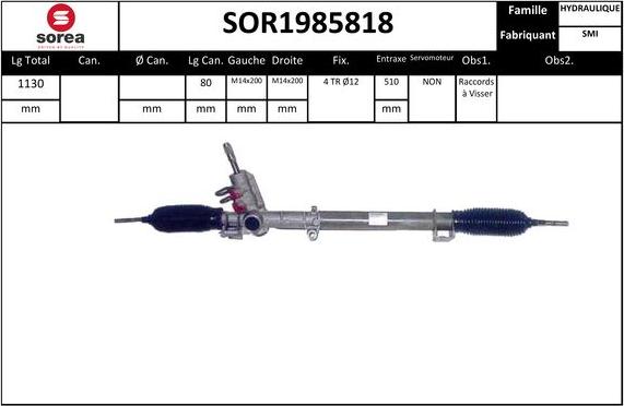 SNRA SOR1985818 - Рулевой механизм, рейка avtokuzovplus.com.ua