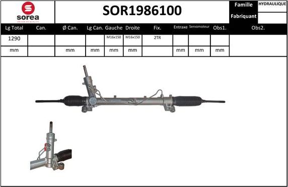 SNRA SOR1986100 - Рулевой механизм, рейка autodnr.net