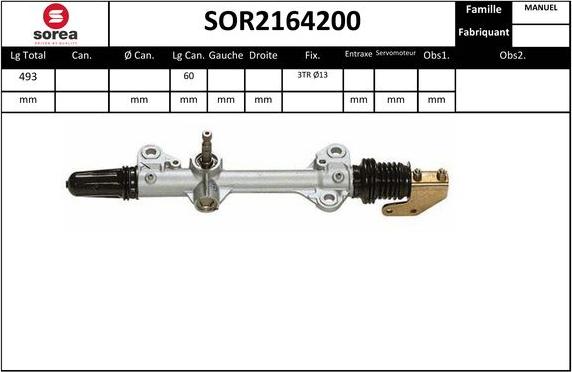 SNRA SOR2164200 - Рульовий механізм, рейка autocars.com.ua