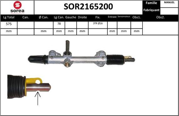 SNRA SOR2165200 - Рулевой механизм, рейка avtokuzovplus.com.ua