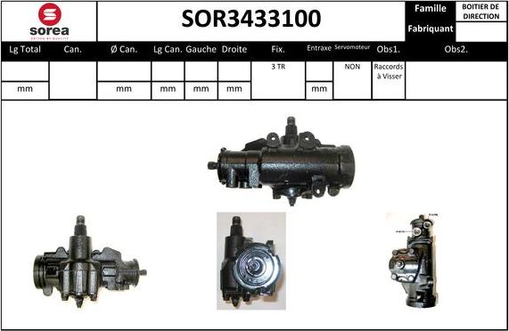 SNRA SOR3433100 - Рульовий механізм, рейка autocars.com.ua