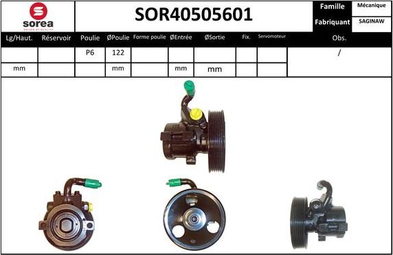 SNRA SOR40505601 - Гідравлічний насос, рульове управління, ГУР autocars.com.ua