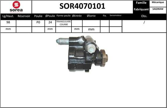 SNRA SOR4070101 - Гидравлический насос, рулевое управление, ГУР avtokuzovplus.com.ua
