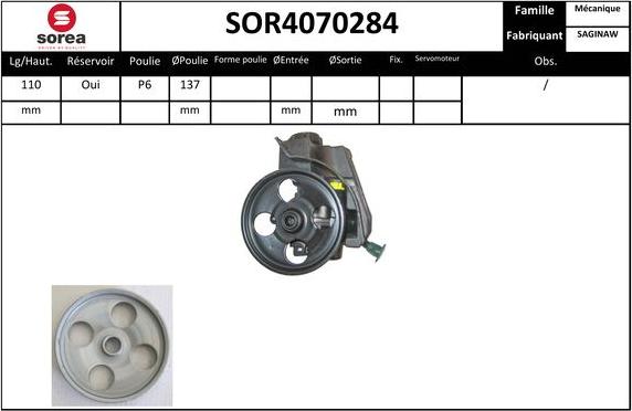 SNRA SOR4070284 - Гидравлический насос, рулевое управление, ГУР avtokuzovplus.com.ua