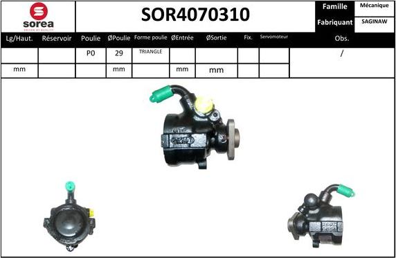 SNRA SOR4070310 - Гидравлический насос, рулевое управление, ГУР avtokuzovplus.com.ua
