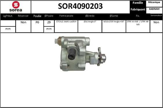 SNRA SOR4090203 - Гидравлический насос, рулевое управление, ГУР autodnr.net