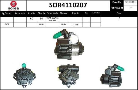 SNRA SOR4110207 - Гидравлический насос, рулевое управление, ГУР autodnr.net
