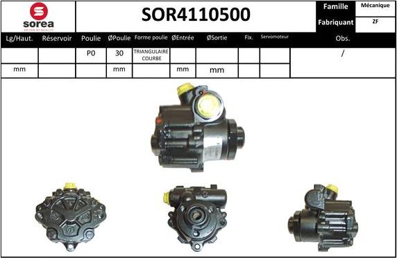 SNRA SOR4110500 - Гидравлический насос, рулевое управление, ГУР avtokuzovplus.com.ua