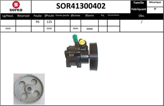 SNRA SOR41300402 - Гідравлічний насос, рульове управління, ГУР autocars.com.ua