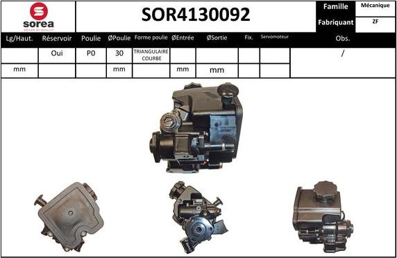 SNRA SOR4130092 - Гідравлічний насос, рульове управління, ГУР autocars.com.ua