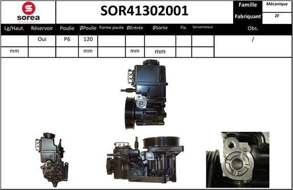 SNRA SOR41302001 - Гидравлический насос, рулевое управление, ГУР avtokuzovplus.com.ua