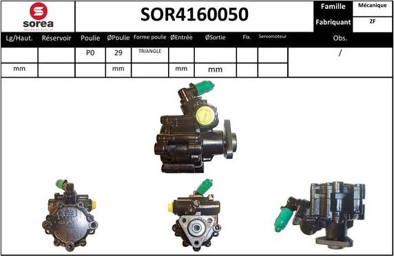 SNRA SOR4160050 - Гидравлический насос, рулевое управление, ГУР avtokuzovplus.com.ua