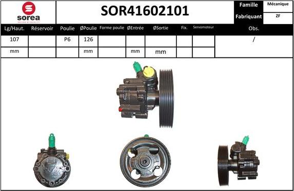 SNRA SOR41602101 - Гідравлічний насос, рульове управління, ГУР autocars.com.ua