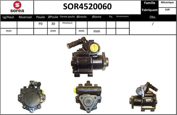 SNRA SOR4520060 - Гідравлічний насос, рульове управління, ГУР autocars.com.ua