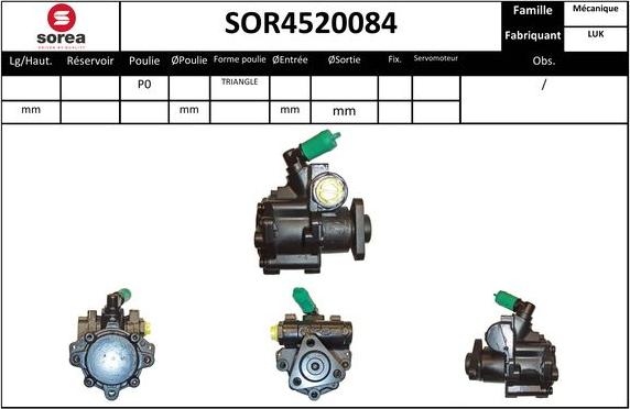 SNRA SOR4520084 - Гідравлічний насос, рульове управління, ГУР autocars.com.ua