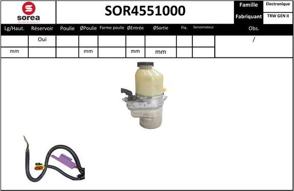 SNRA SOR4551000 - Гідравлічний насос, рульове управління, ГУР autocars.com.ua