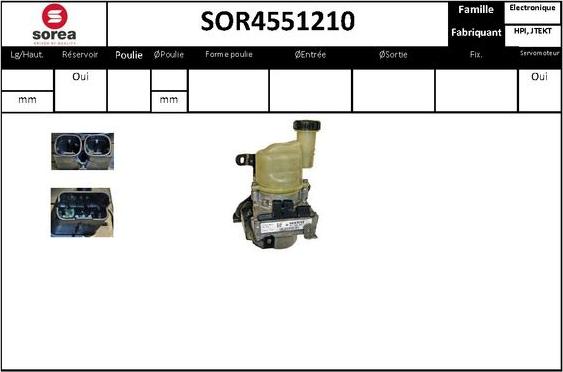 SNRA SOR4551210 - Гідравлічний насос, рульове управління, ГУР autocars.com.ua