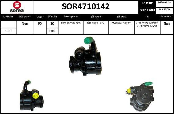 SNRA SOR4710142 - Гідравлічний насос, рульове управління, ГУР autocars.com.ua
