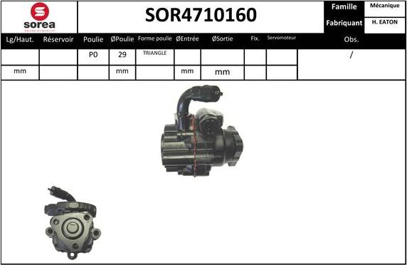 SNRA SOR4710160 - Гідравлічний насос, рульове управління, ГУР autocars.com.ua