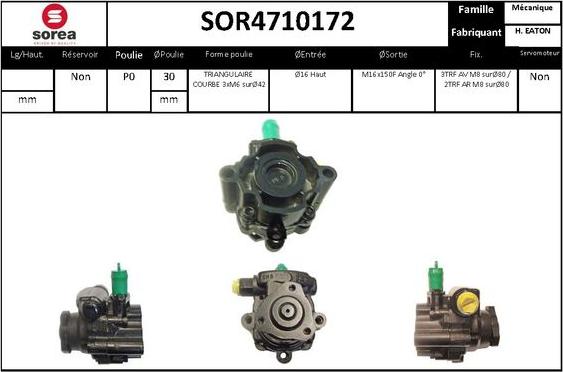 SNRA SOR4710172 - Гідравлічний насос, рульове управління, ГУР autocars.com.ua