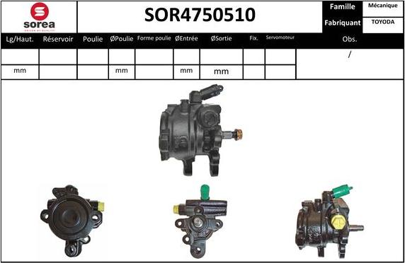 SNRA SOR4750510 - Гидравлический насос, рулевое управление, ГУР avtokuzovplus.com.ua