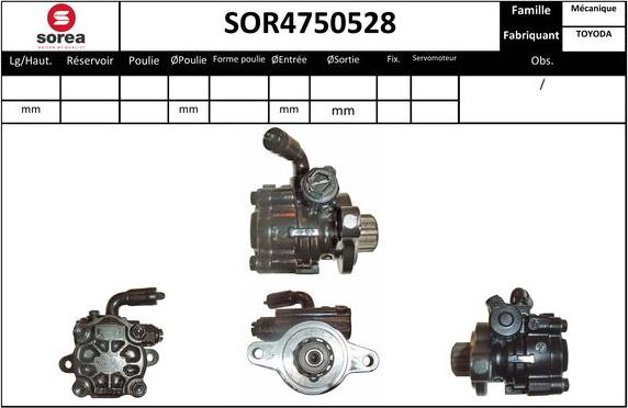 SNRA SOR4750528 - Гідравлічний насос, рульове управління, ГУР autocars.com.ua