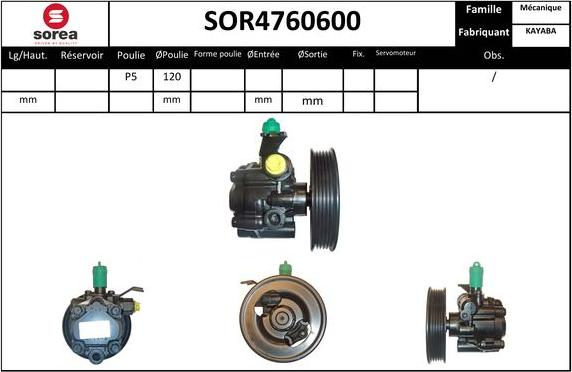 SNRA SOR4760600 - Гідравлічний насос, рульове управління, ГУР autocars.com.ua