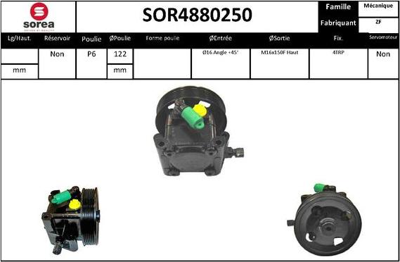 SNRA SOR4880250 - Гідравлічний насос, рульове управління, ГУР autocars.com.ua