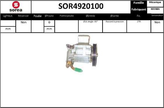 SNRA SOR4920100 - Гідравлічний насос, рульове управління, ГУР autocars.com.ua