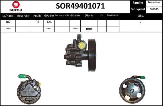 SNRA SOR49401071 - Гідравлічний насос, рульове управління, ГУР autocars.com.ua