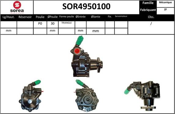 SNRA SOR4950100 - Гідравлічний насос, рульове управління, ГУР autocars.com.ua