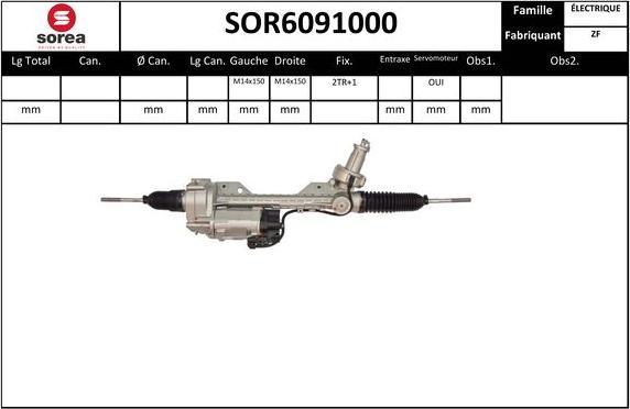 SNRA SOR6091000 - Рульовий механізм, рейка autocars.com.ua