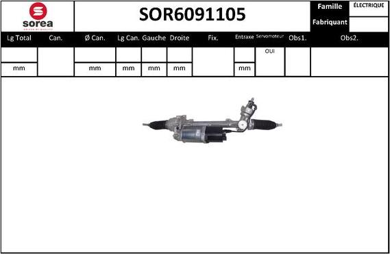 SNRA SOR6091105 - Рульовий механізм, рейка autocars.com.ua