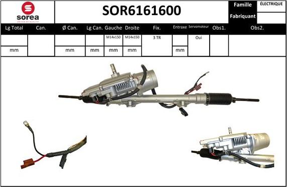 SNRA SOR6161600 - Рульовий механізм, рейка autocars.com.ua