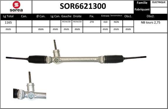 SNRA SOR6621300 - Рульовий механізм, рейка autocars.com.ua