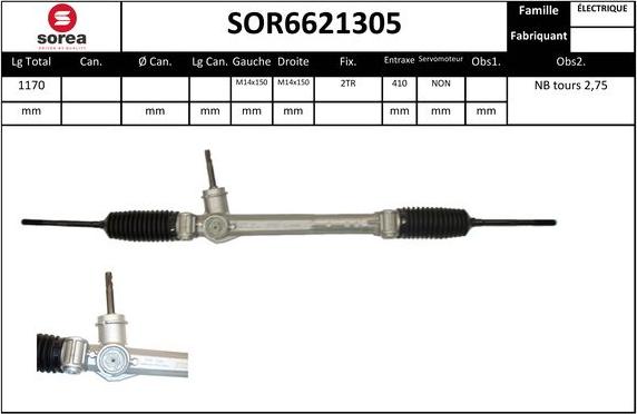 SNRA SOR6621305 - Рульовий механізм, рейка autocars.com.ua