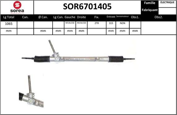 SNRA SOR6701405 - Рульовий механізм, рейка autocars.com.ua