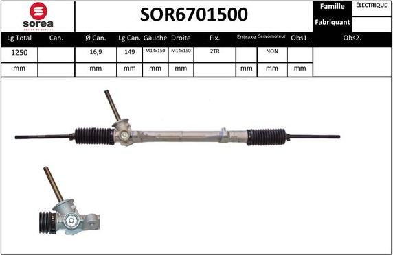 SNRA SOR6701500 - Рульовий механізм, рейка autocars.com.ua