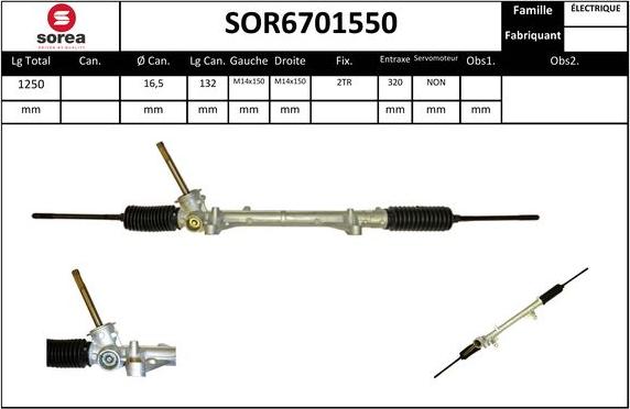 SNRA SOR6701550 - Рульовий механізм, рейка autocars.com.ua