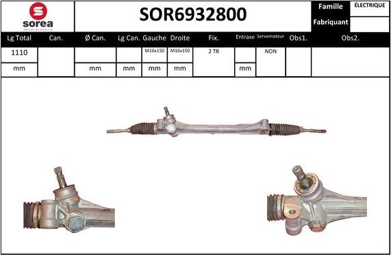 SNRA SOR6932800 - Рулевой механизм, рейка autodnr.net