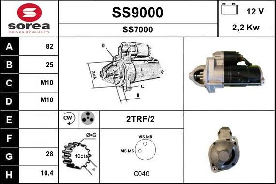 SNRA SS9000 - Стартер avtokuzovplus.com.ua