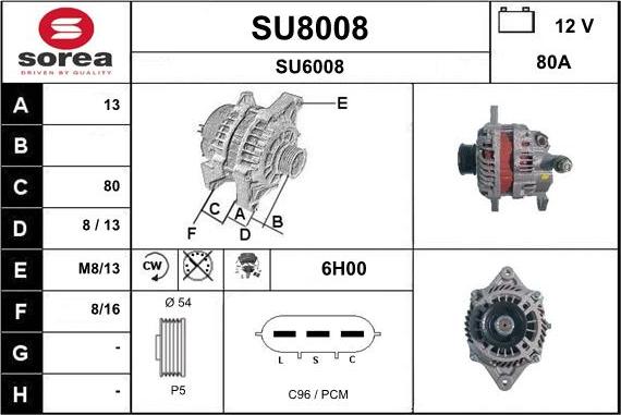 SNRA SU8008 - Генератор autocars.com.ua