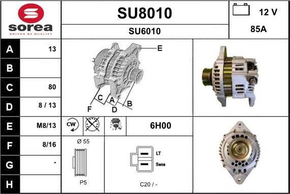 SNRA SU8010 - Генератор autocars.com.ua