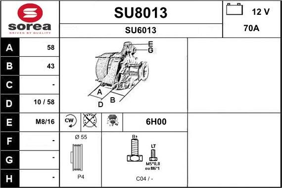 SNRA SU8013 - Генератор autocars.com.ua