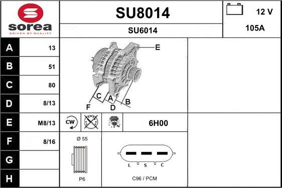 SNRA SU8014 - Генератор autocars.com.ua